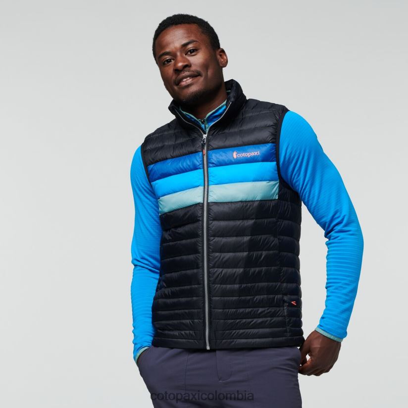 Cotopaxi chaleco de plumas fuego hombres negro/rayas pacíficas XN60D2125 ropa