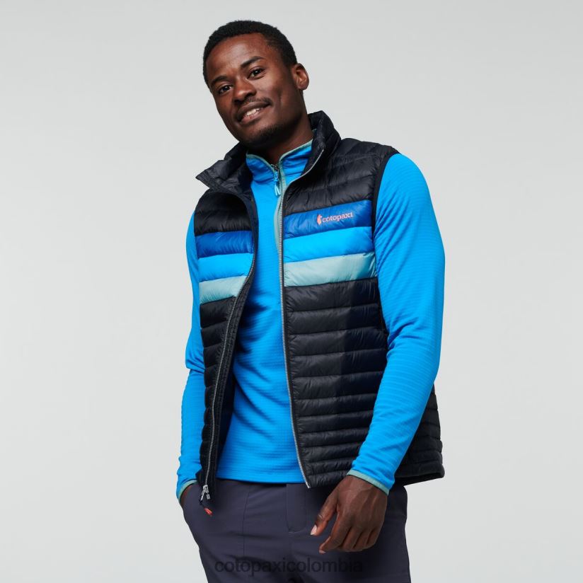 Cotopaxi chaleco de plumas fuego hombres negro/rayas pacíficas XN60D2125 ropa