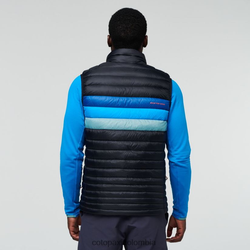 Cotopaxi chaleco de plumas fuego hombres negro/rayas pacíficas XN60D2125 ropa