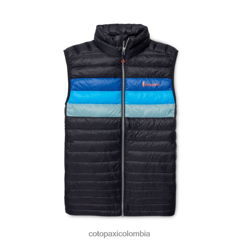 Cotopaxi chaleco de plumas fuego hombres negro/rayas pacíficas XN60D2125 ropa