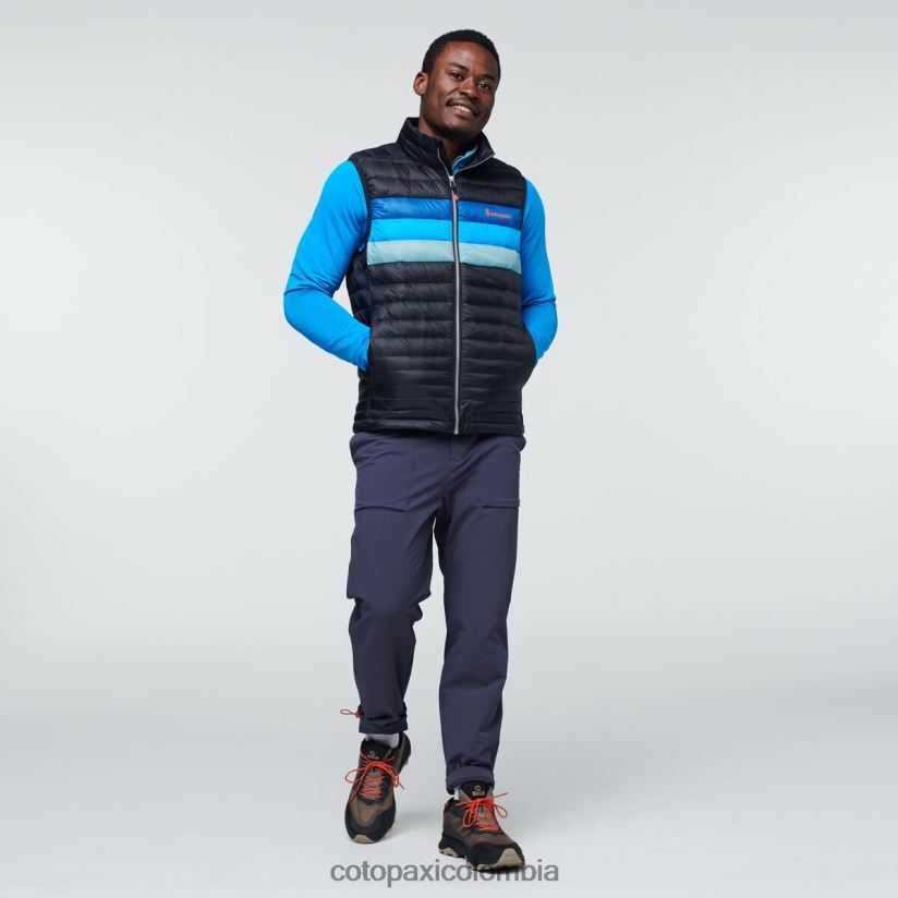 Cotopaxi chaleco de plumas fuego hombres negro/rayas pacíficas XN60D2125 ropa