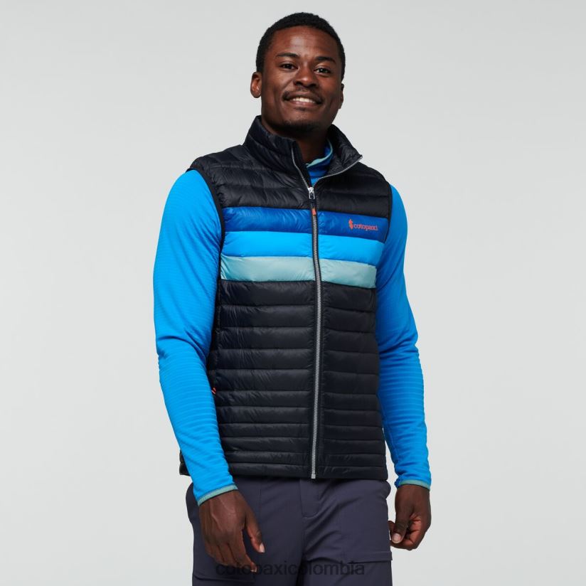 Cotopaxi chaleco de plumas fuego hombres negro/rayas pacíficas XN60D2125 ropa