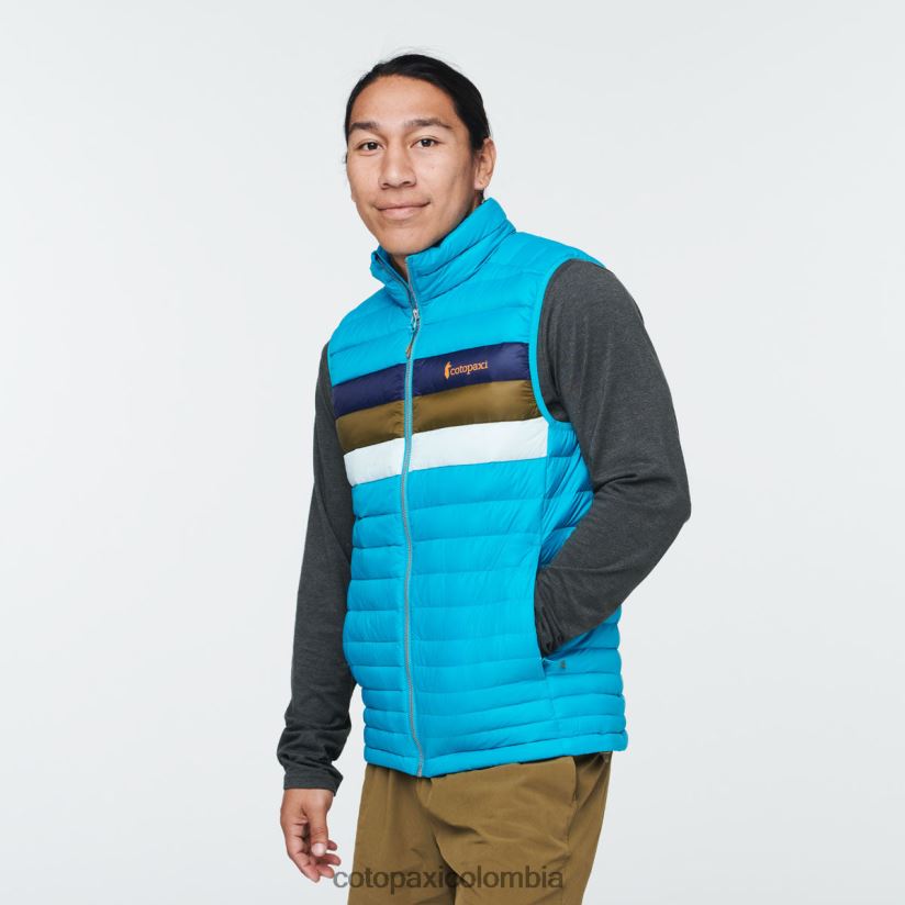 Cotopaxi chaleco de plumas fuego hombres rayas azules minerales XN60D2132 ropa
