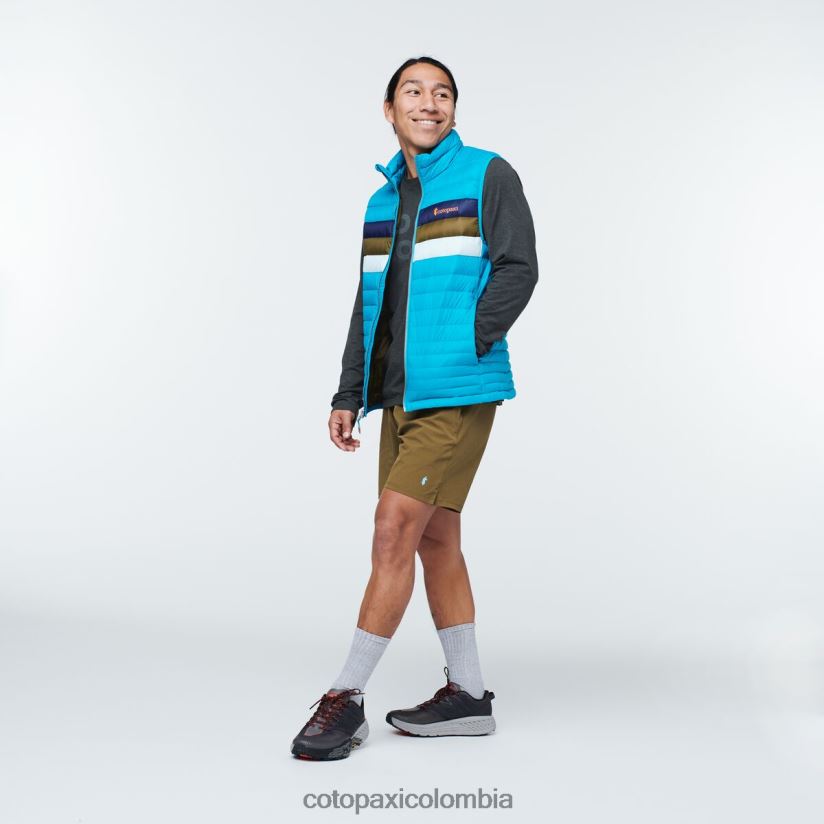 Cotopaxi chaleco de plumas fuego hombres rayas azules minerales XN60D2132 ropa