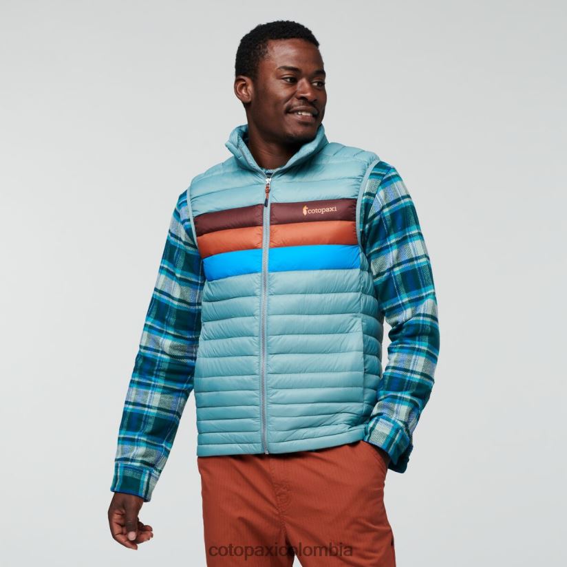 Cotopaxi chaleco de plumas fuego hombres rayas de pasto azul XN60D2128 ropa