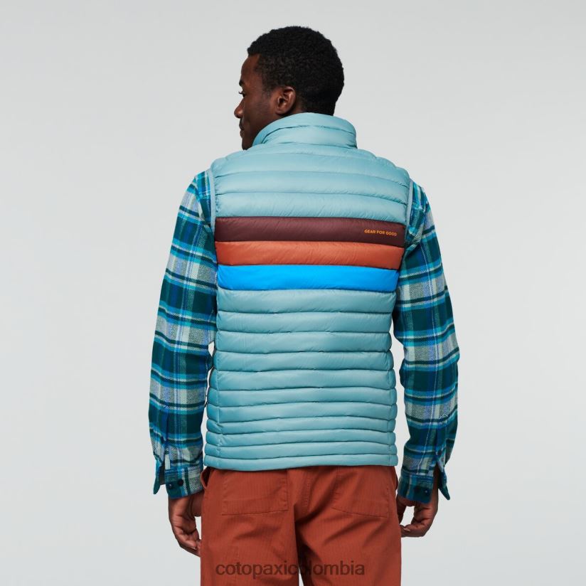 Cotopaxi chaleco de plumas fuego hombres rayas de pasto azul XN60D2128 ropa
