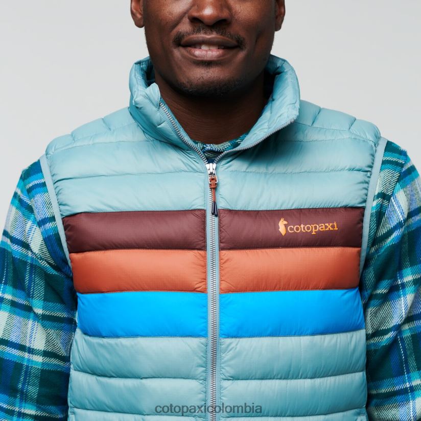 Cotopaxi chaleco de plumas fuego hombres rayas de pasto azul XN60D2128 ropa