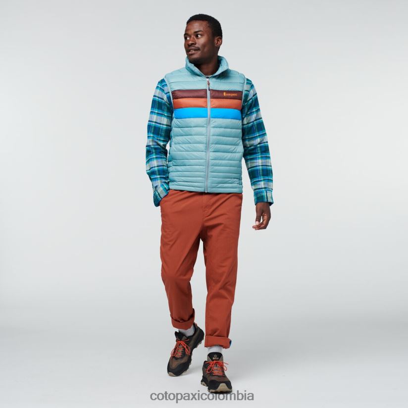 Cotopaxi chaleco de plumas fuego hombres rayas de pasto azul XN60D2128 ropa