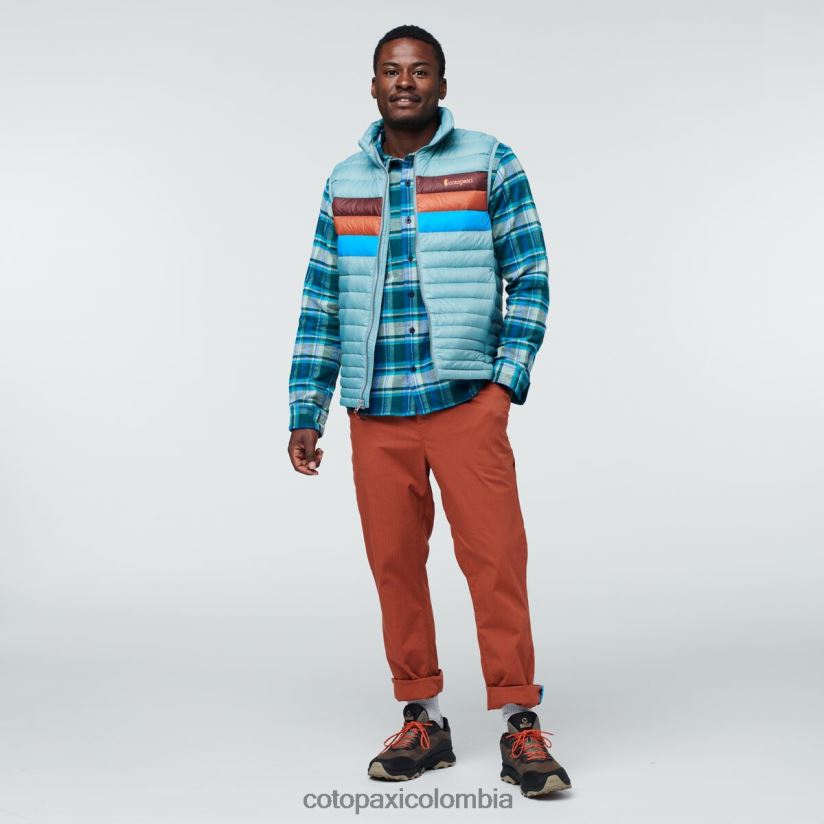 Cotopaxi chaleco de plumas fuego hombres rayas de pasto azul XN60D2128 ropa