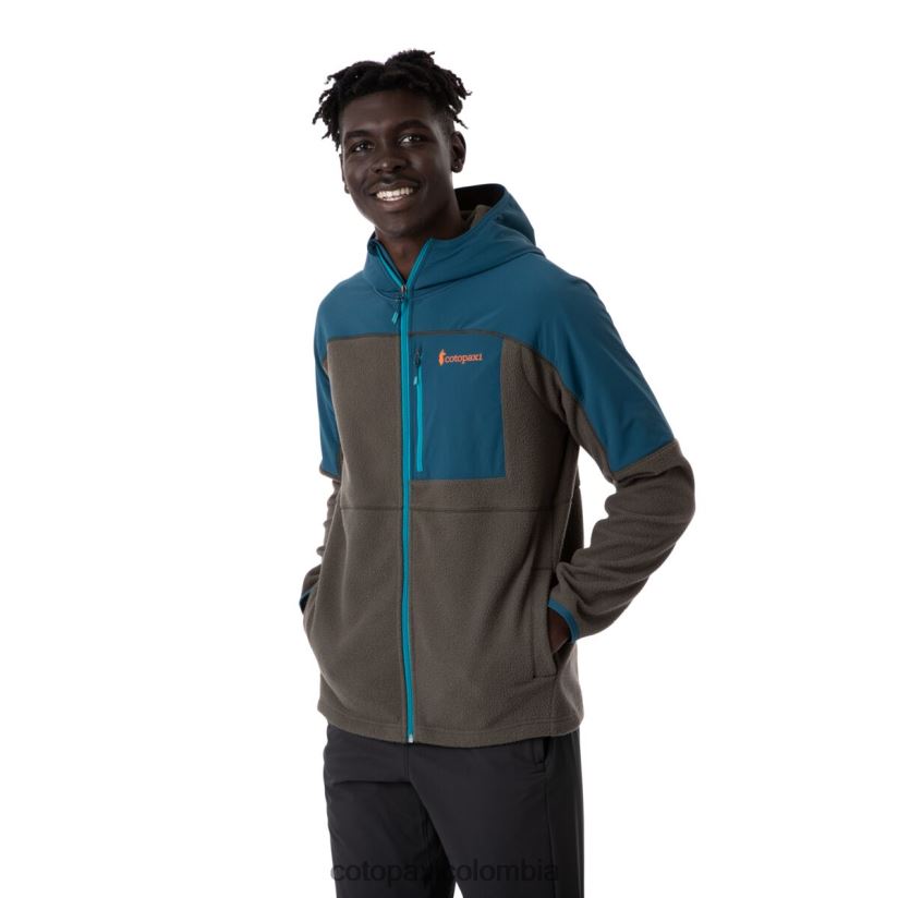 Cotopaxi chaqueta polar con capucha y cierre completo abrazo hombres índigo/hierro XN60D2123 ropa