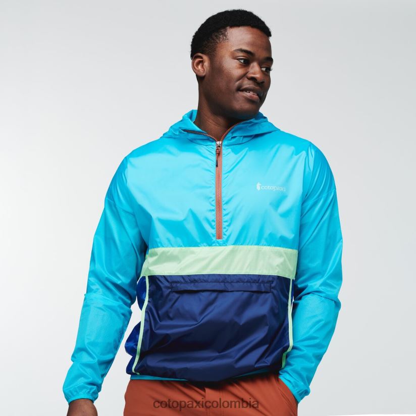 Cotopaxi cortavientos teca con media cremallera hombres sal marina XN60D2111 ropa