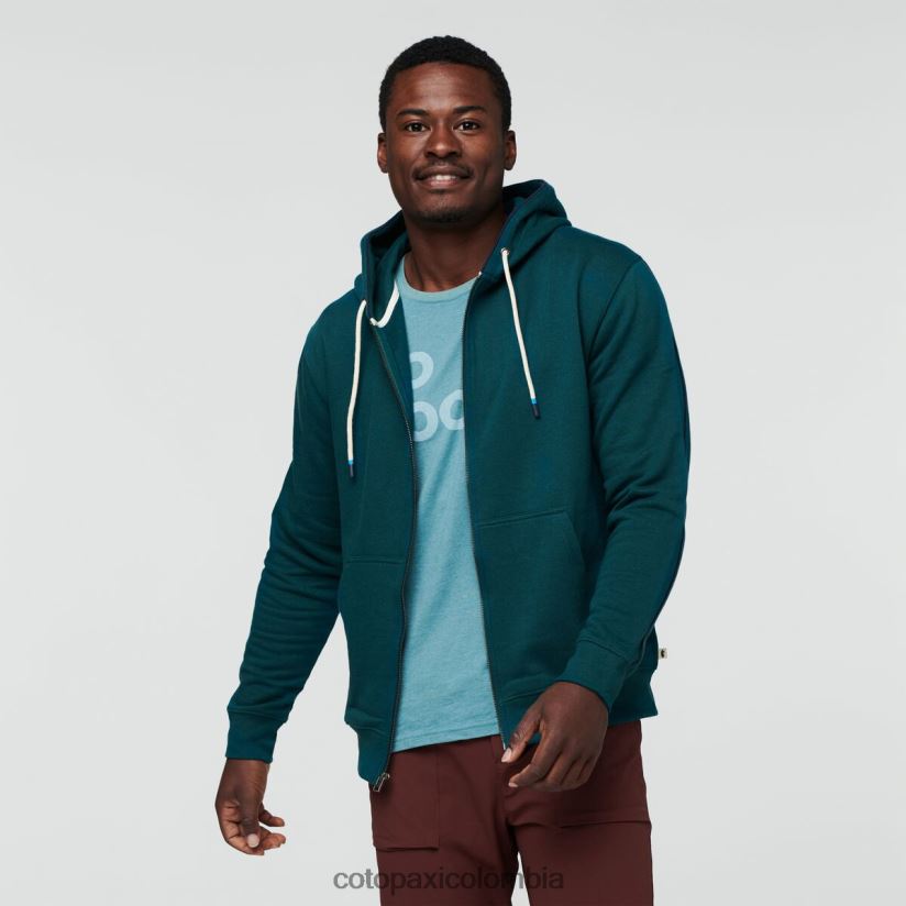Cotopaxi hacer buena sudadera orgánica con capucha y cremallera completa hombres océano profundo XN60D2138 ropa