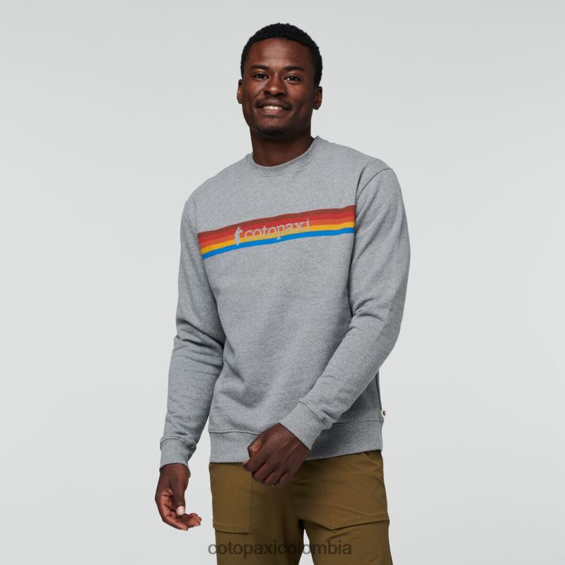 Cotopaxi sudadera orgánica con cuello redondo on the horizonte hombres cuero gris XN60D2136 ropa