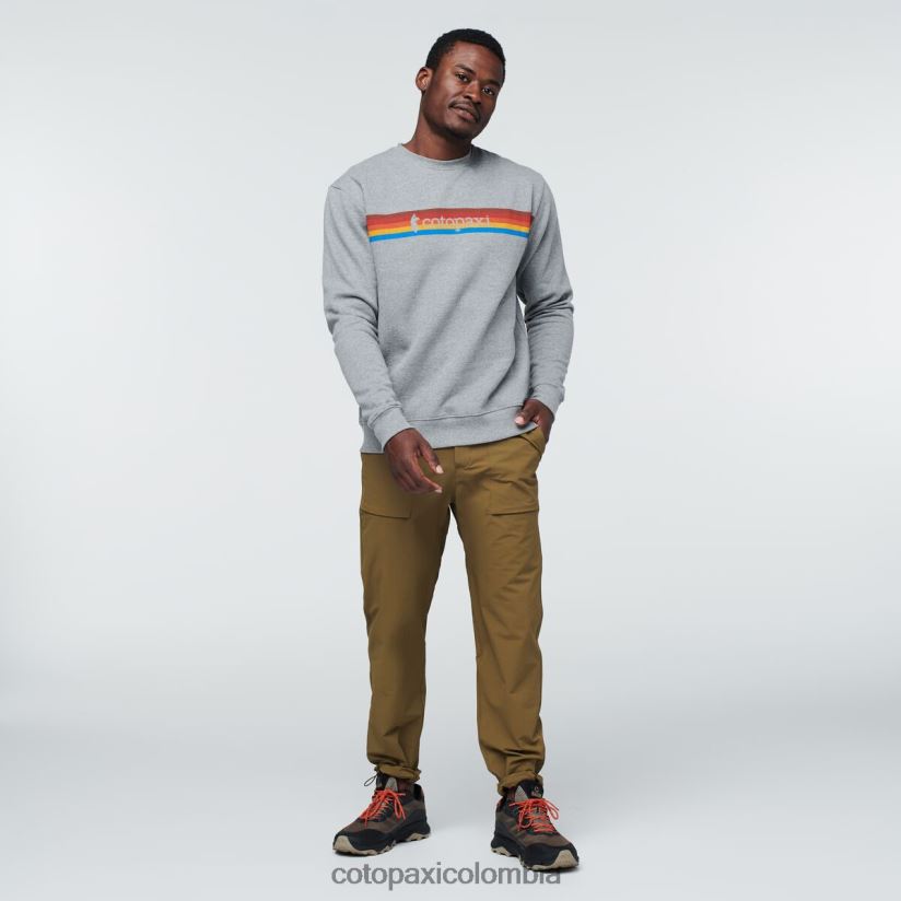 Cotopaxi sudadera orgánica con cuello redondo on the horizonte hombres cuero gris XN60D2136 ropa