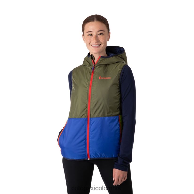 Cotopaxi chaleco con capucha teca calido mujer aceite de oliva XN60D251 ropa