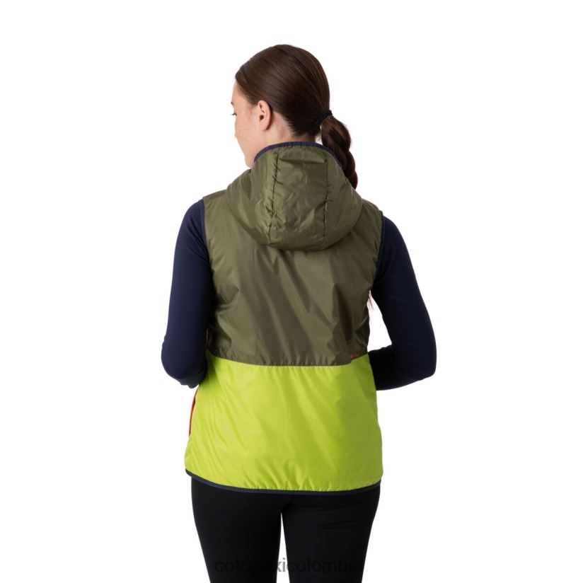 Cotopaxi chaleco con capucha teca calido mujer aceite de oliva XN60D251 ropa