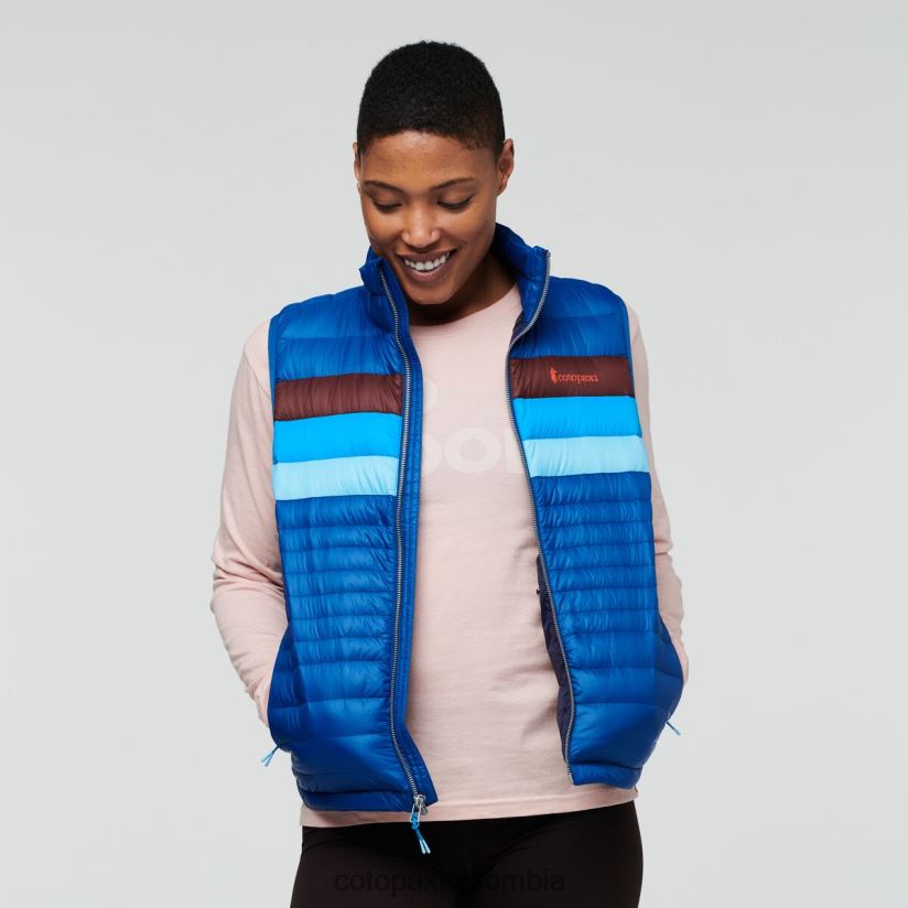 Cotopaxi chaleco de plumas fuego mujer rayas del pacífico XN60D244 ropa