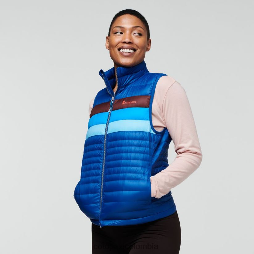 Cotopaxi chaleco de plumas fuego mujer rayas del pacífico XN60D244 ropa