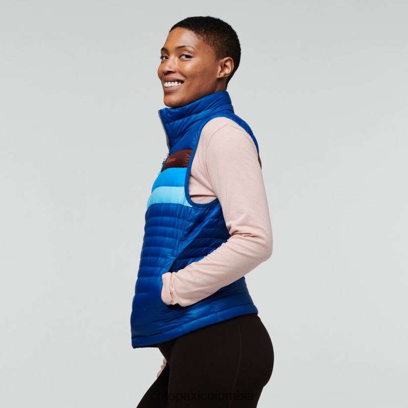 Cotopaxi chaleco de plumas fuego mujer rayas del pacífico XN60D244 ropa