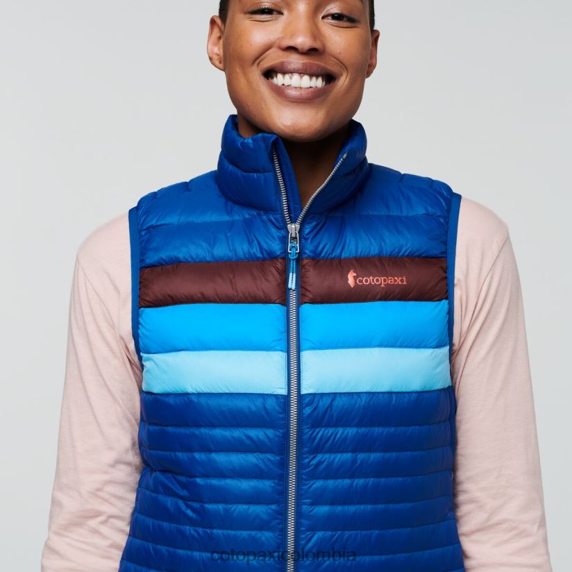 Cotopaxi chaleco de plumas fuego mujer rayas del pacífico XN60D244 ropa
