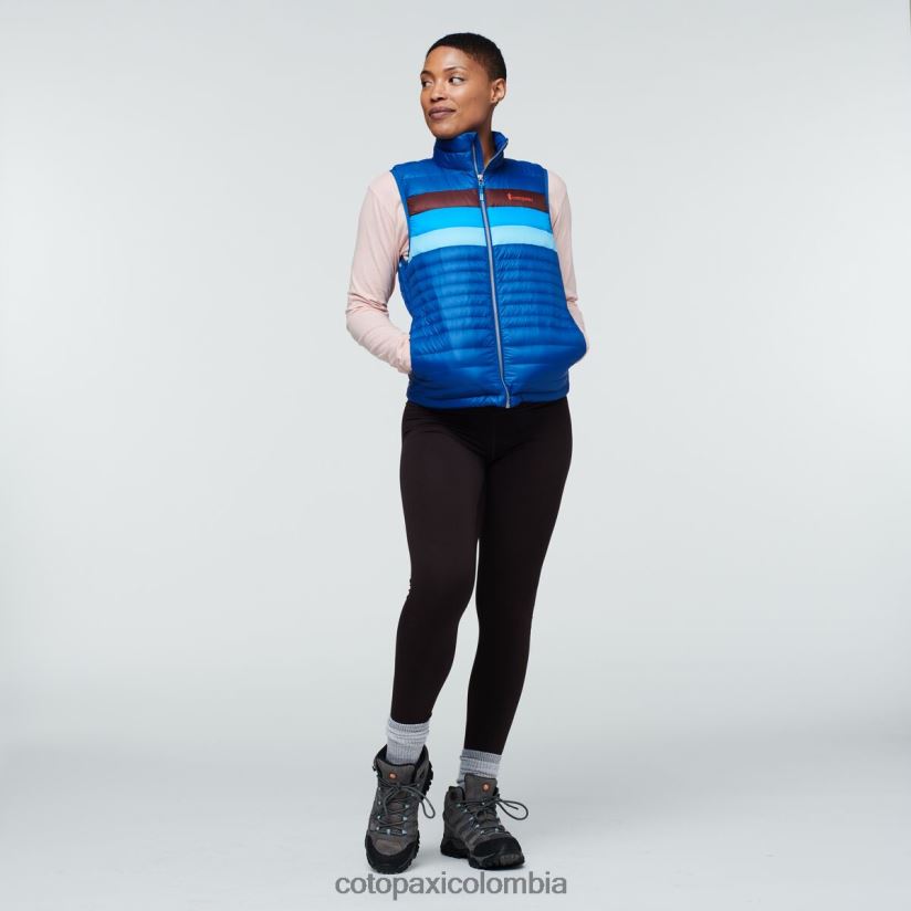 Cotopaxi chaleco de plumas fuego mujer rayas del pacífico XN60D244 ropa