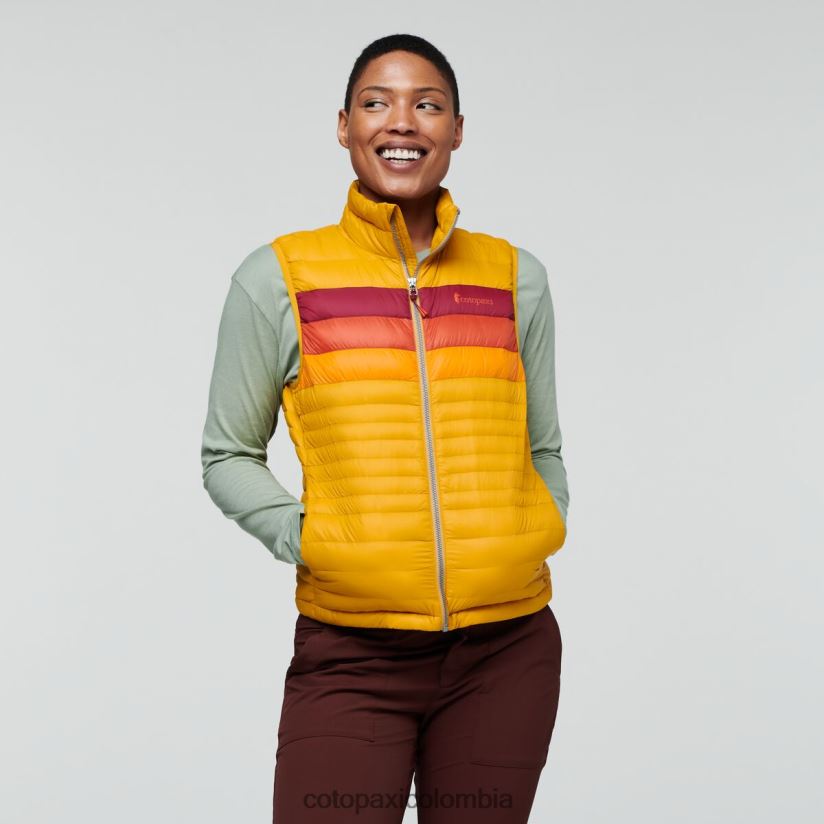 Cotopaxi chaleco de plumas fuego mujer rayas ámbar XN60D243 ropa