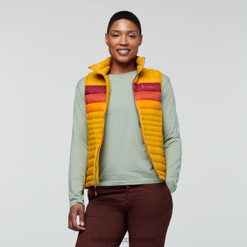 Cotopaxi chaleco de plumas fuego mujer rayas ámbar XN60D243 ropa