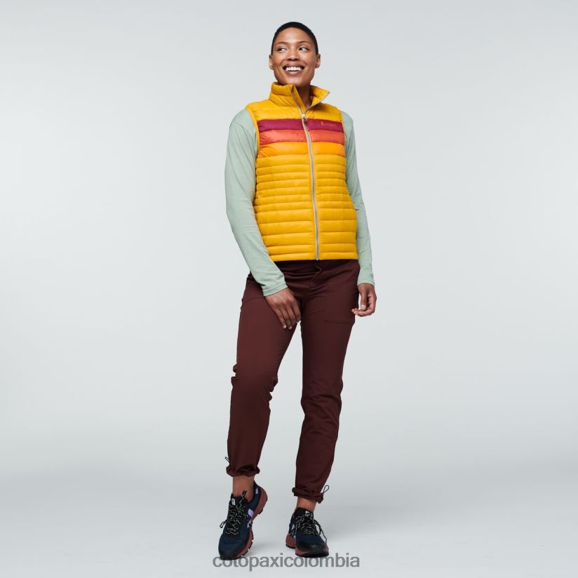 Cotopaxi chaleco de plumas fuego mujer rayas ámbar XN60D243 ropa