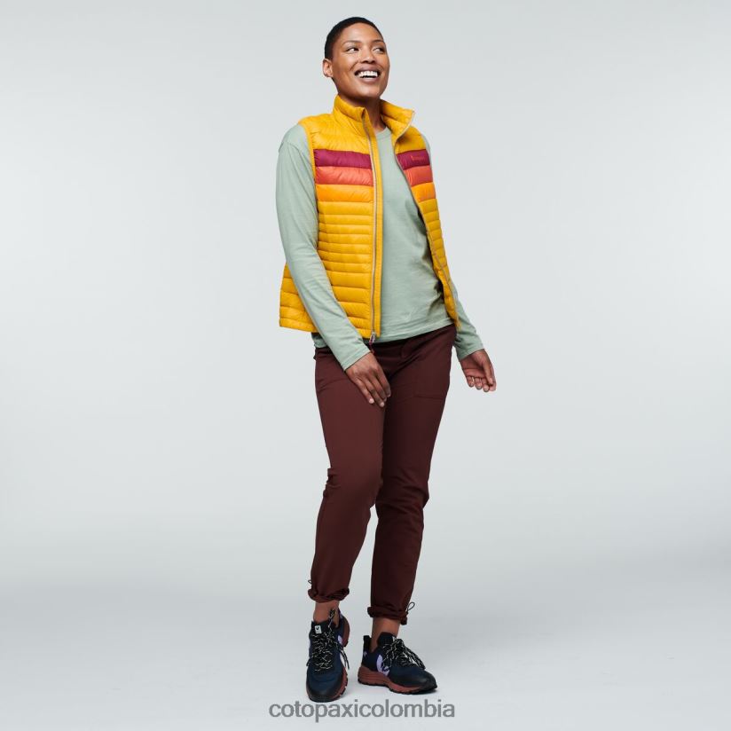 Cotopaxi chaleco de plumas fuego mujer rayas ámbar XN60D243 ropa