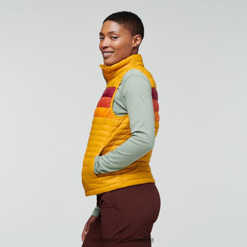 Cotopaxi chaleco de plumas fuego mujer rayas ámbar XN60D243 ropa