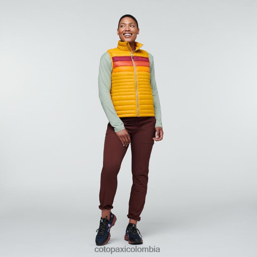 Cotopaxi chaleco de plumas fuego mujer rayas ámbar XN60D243 ropa