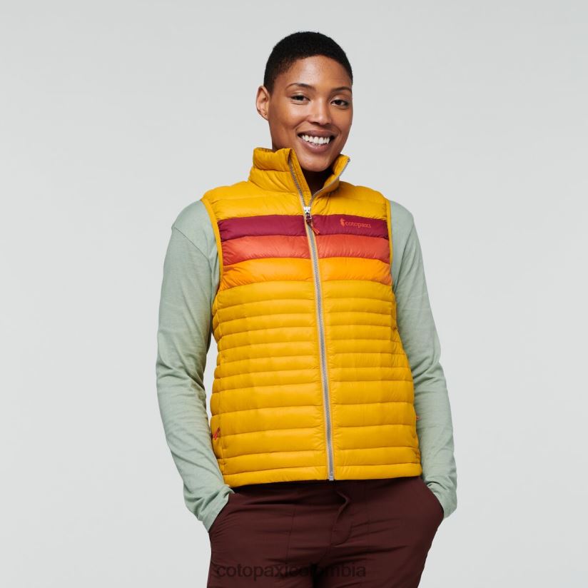 Cotopaxi chaleco de plumas fuego mujer rayas ámbar XN60D243 ropa