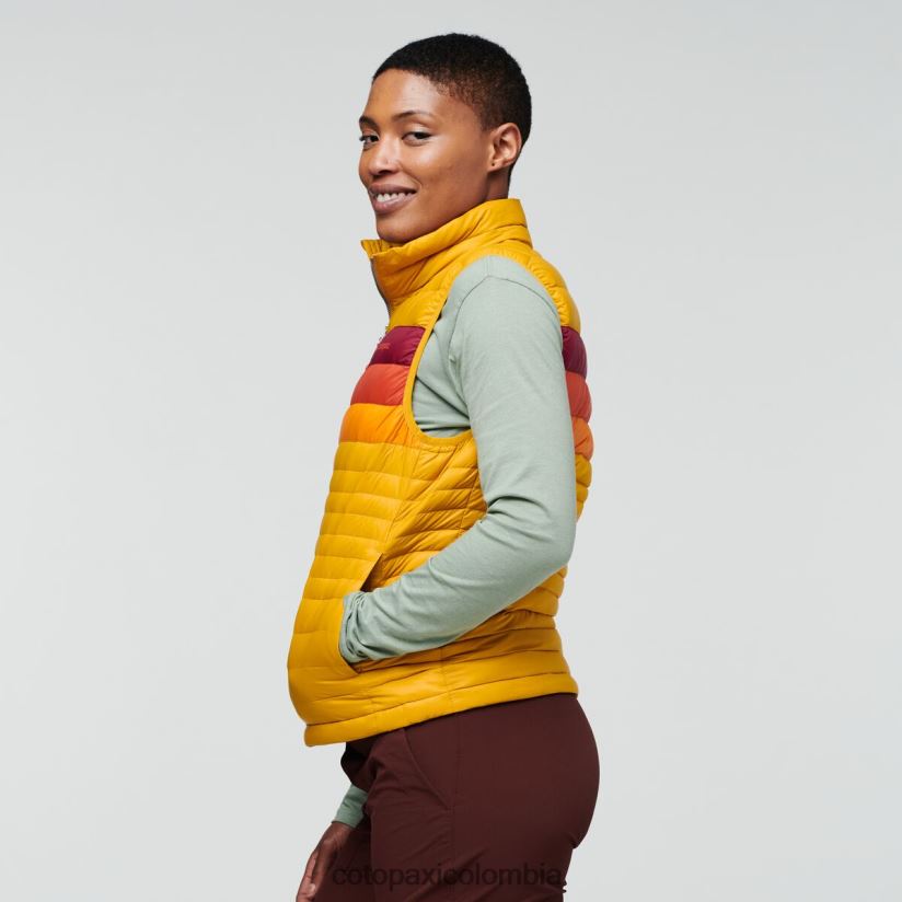 Cotopaxi chaleco de plumas fuego mujer rayas ámbar XN60D243 ropa