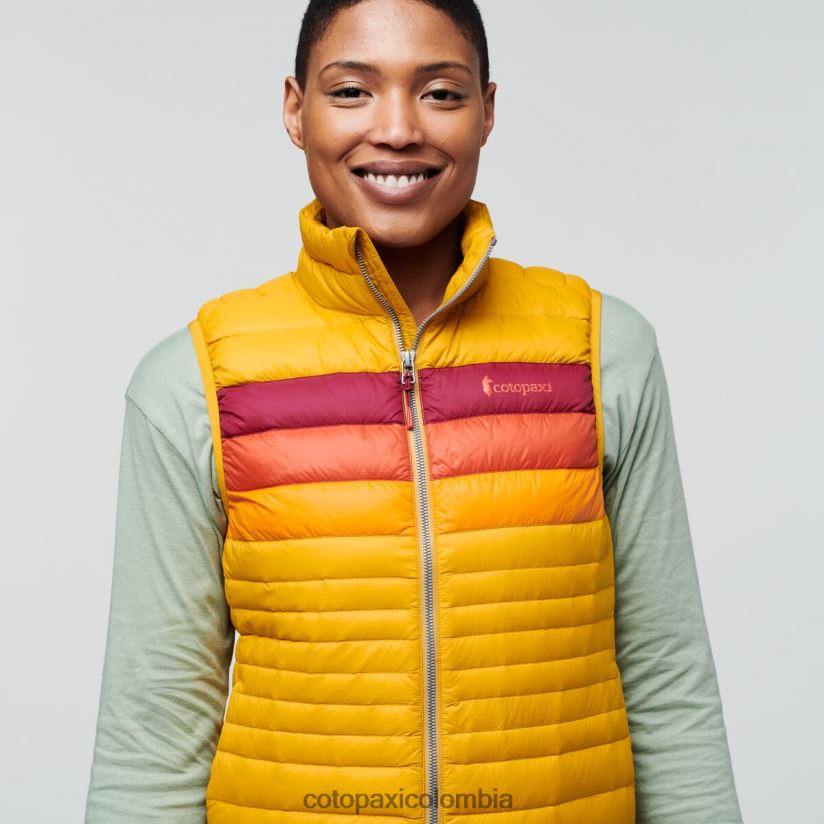 Cotopaxi chaleco de plumas fuego mujer rayas ámbar XN60D243 ropa