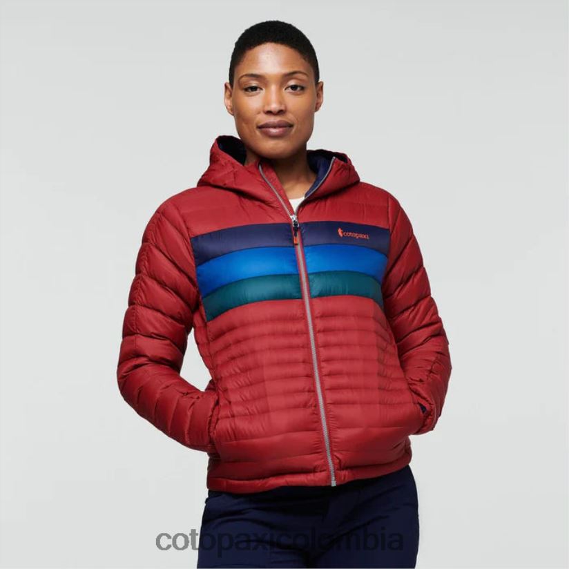 Cotopaxi chaqueta fuego con capucha mujer rayas de grosella XN60D231 ropa