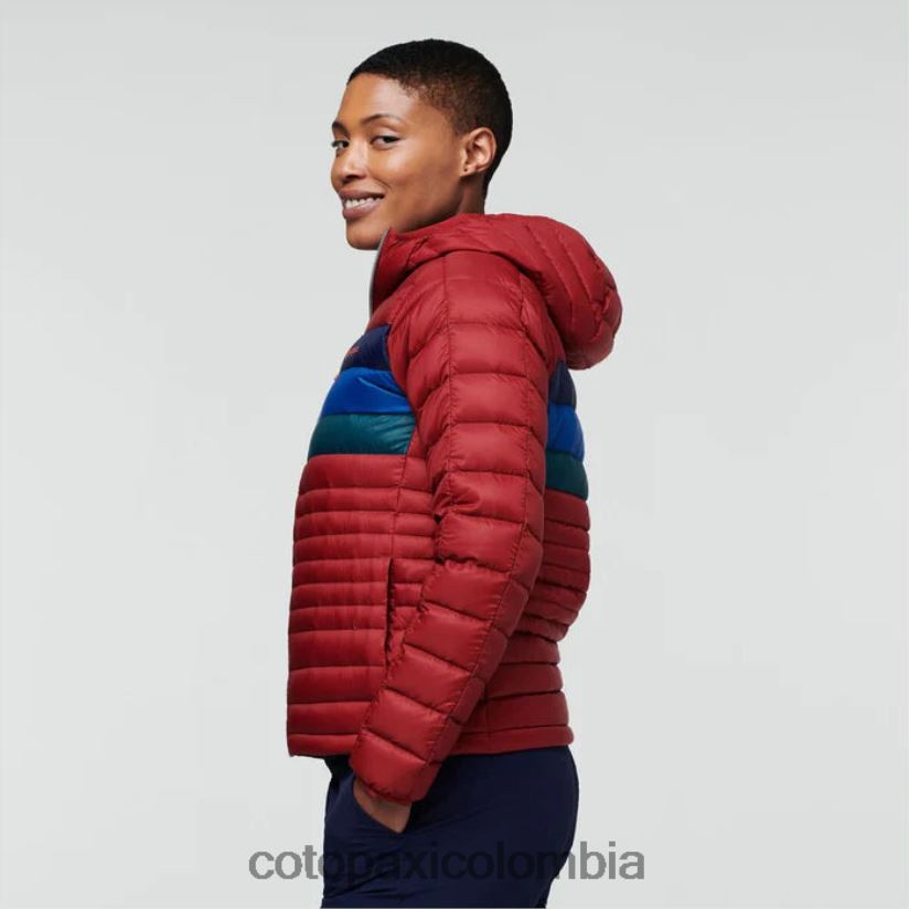 Cotopaxi chaqueta fuego con capucha mujer rayas de grosella XN60D231 ropa
