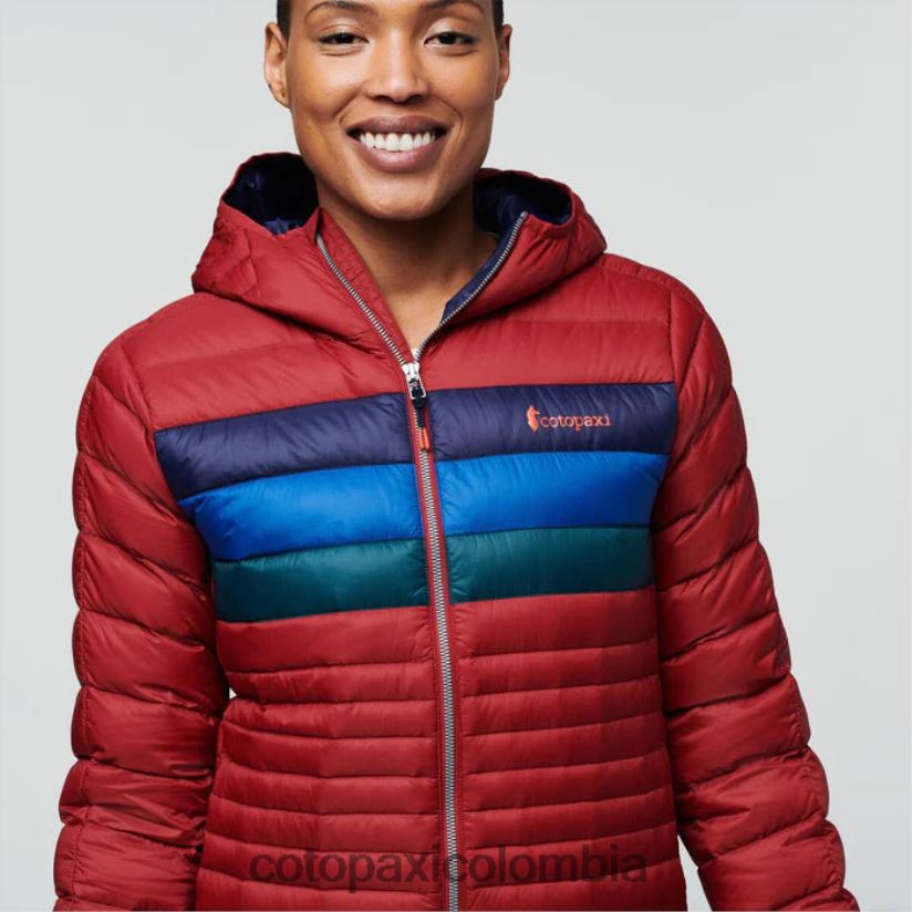 Cotopaxi chaqueta fuego con capucha mujer rayas de grosella XN60D231 ropa