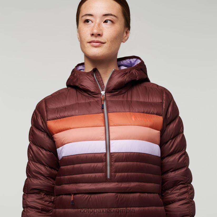 Cotopaxi sudadera con capucha fuego down mujer rayas castañas XN60D25 ropa