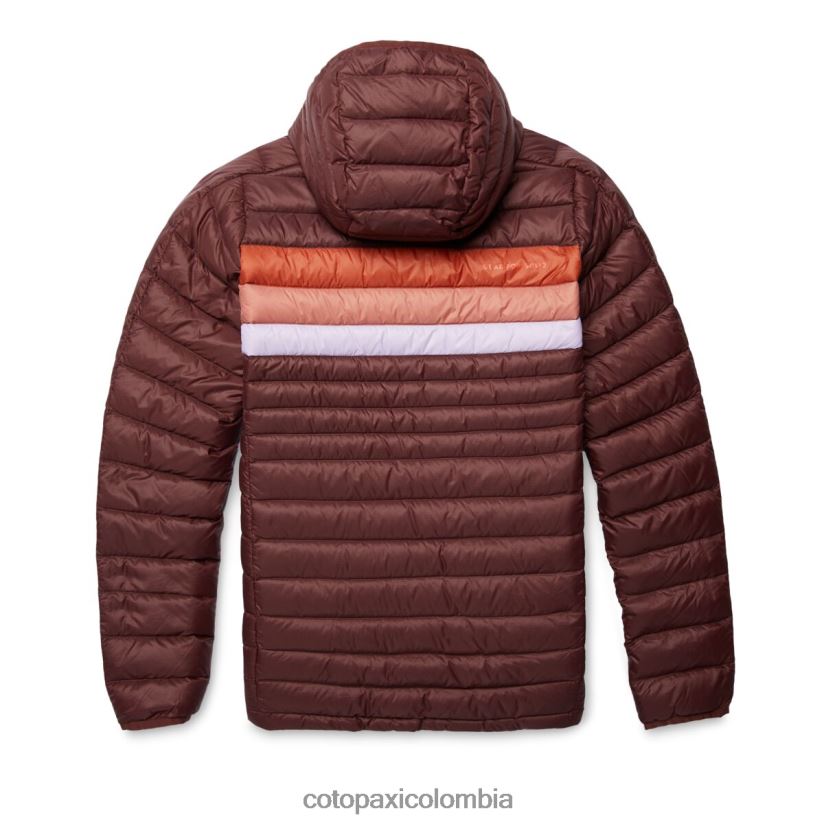 Cotopaxi sudadera con capucha fuego down mujer rayas castañas XN60D25 ropa