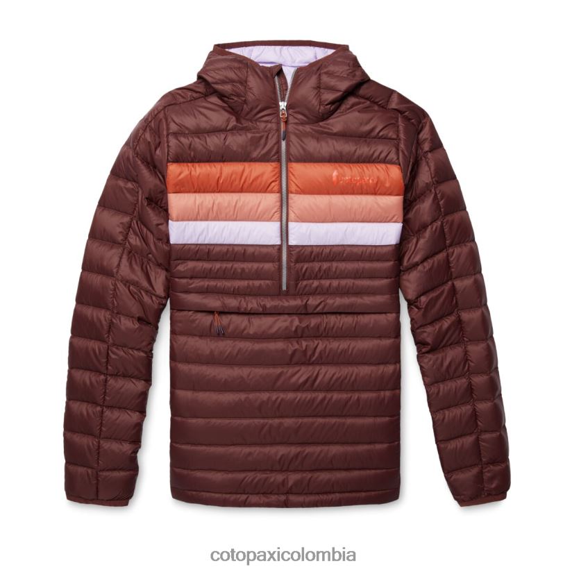 Cotopaxi sudadera con capucha fuego down mujer rayas castañas XN60D25 ropa