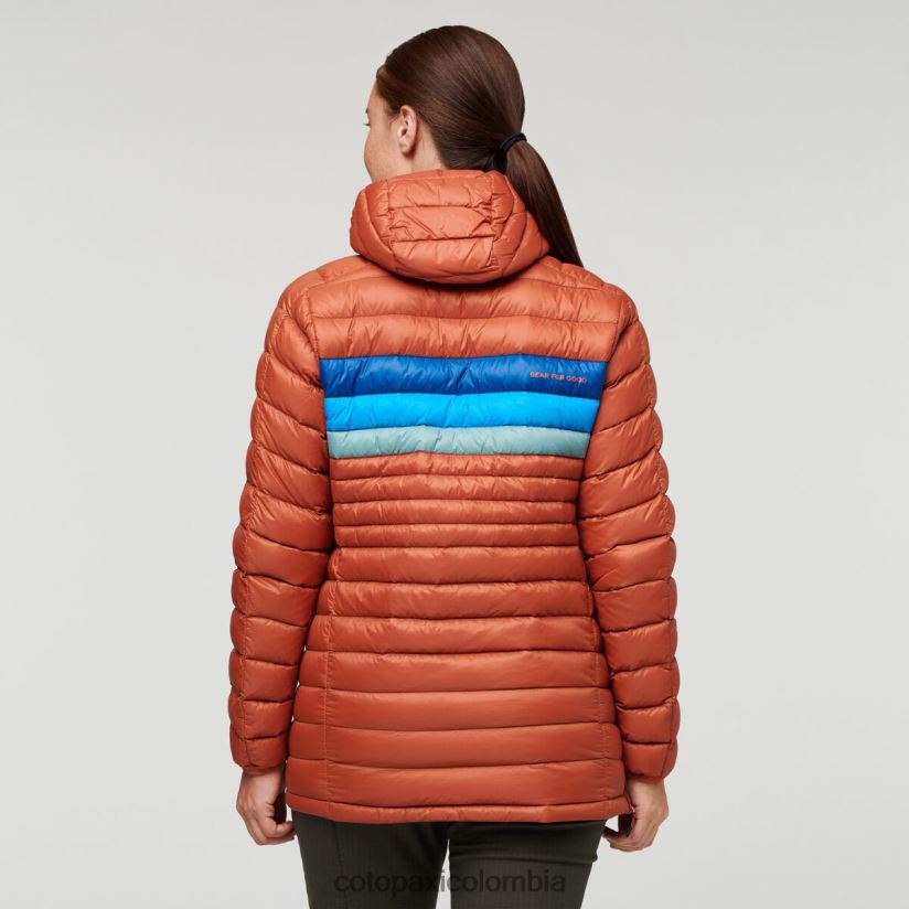 Cotopaxi sudadera con capucha fuego down mujer rayas de especias XN60D22 ropa