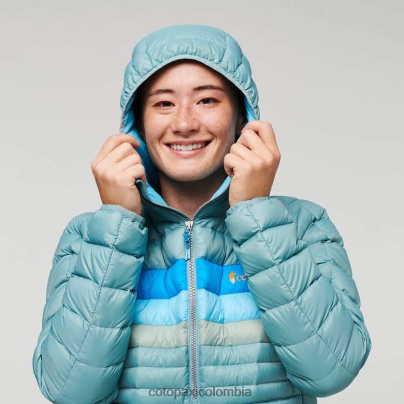 Cotopaxi sudadera con capucha fuego down mujer rayas de pasto azul XN60D24 ropa