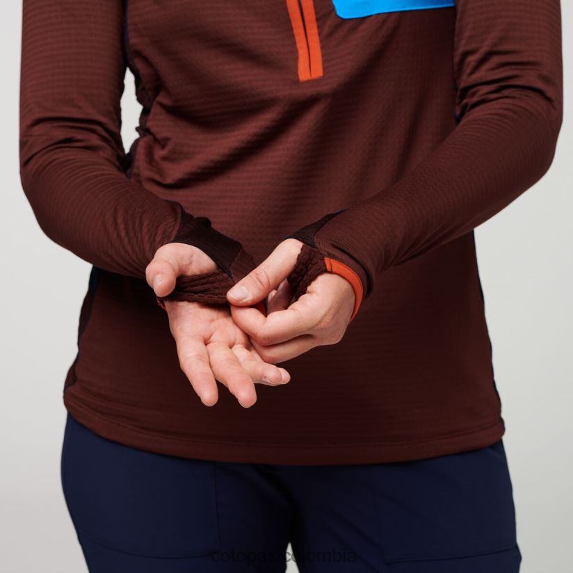 Cotopaxi suéter otero de polar con media cremallera mujer castaño/marítimo XN60D224 ropa