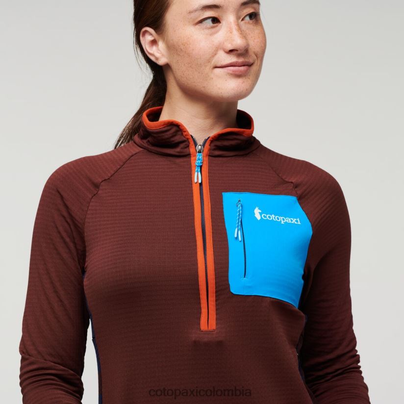 Cotopaxi suéter otero de polar con media cremallera mujer castaño/marítimo XN60D224 ropa