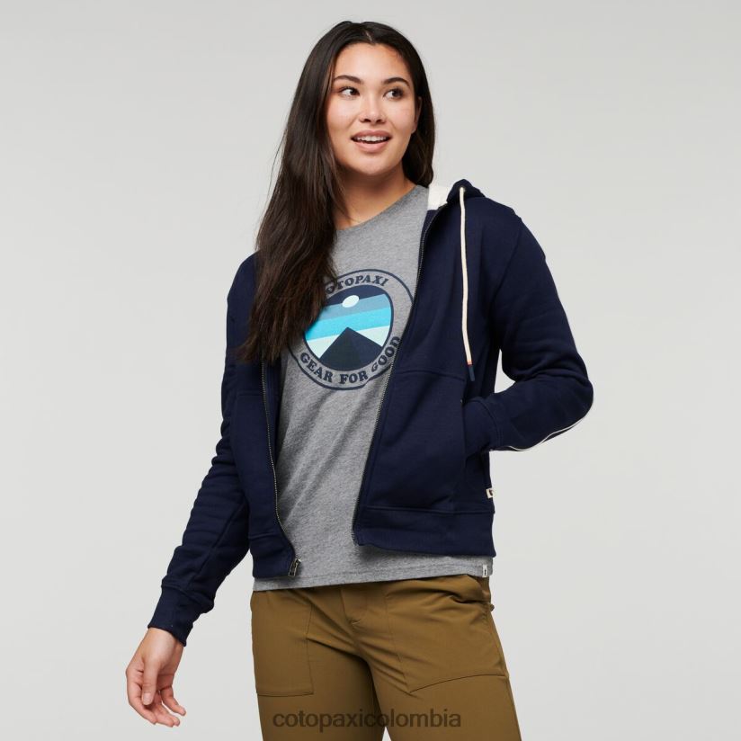 Cotopaxi hacer buena sudadera orgánica con capucha y cremallera completa mujer marítimo XN60D258 ropa