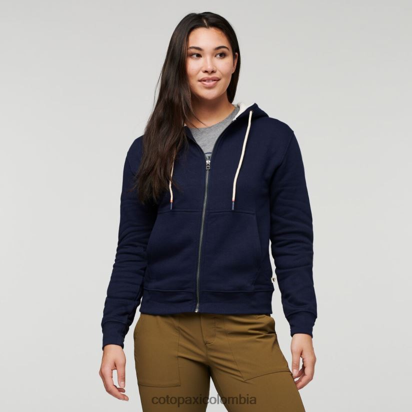 Cotopaxi hacer buena sudadera orgánica con capucha y cremallera completa mujer marítimo XN60D258 ropa