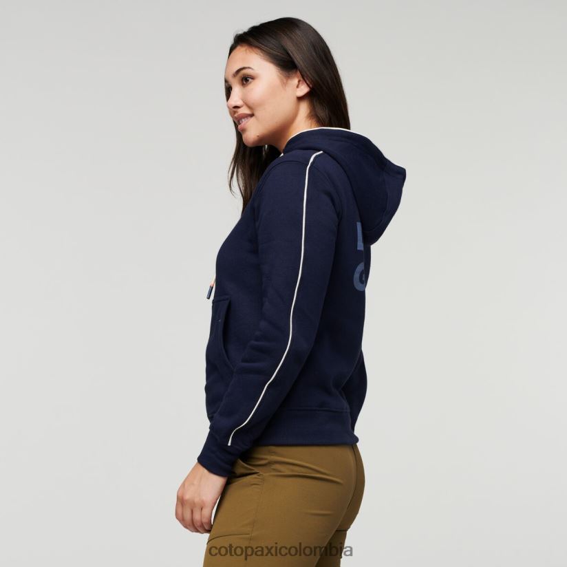 Cotopaxi hacer buena sudadera orgánica con capucha y cremallera completa mujer marítimo XN60D258 ropa